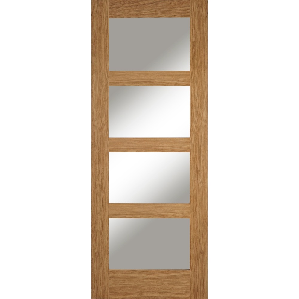 Internal Oak Contemporary 4 Light Glazed Door